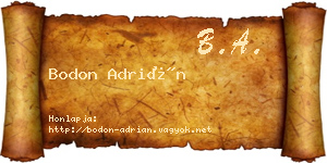 Bodon Adrián névjegykártya