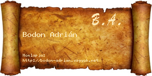 Bodon Adrián névjegykártya